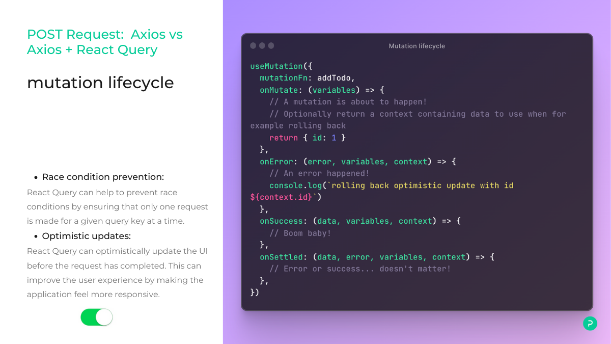 การใช้ useMutation from React Query