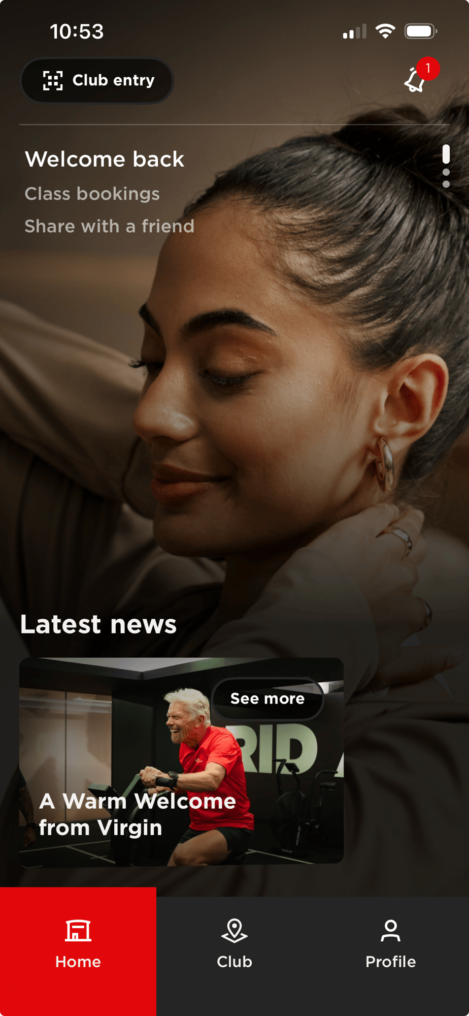 Virgin Active Screen 1