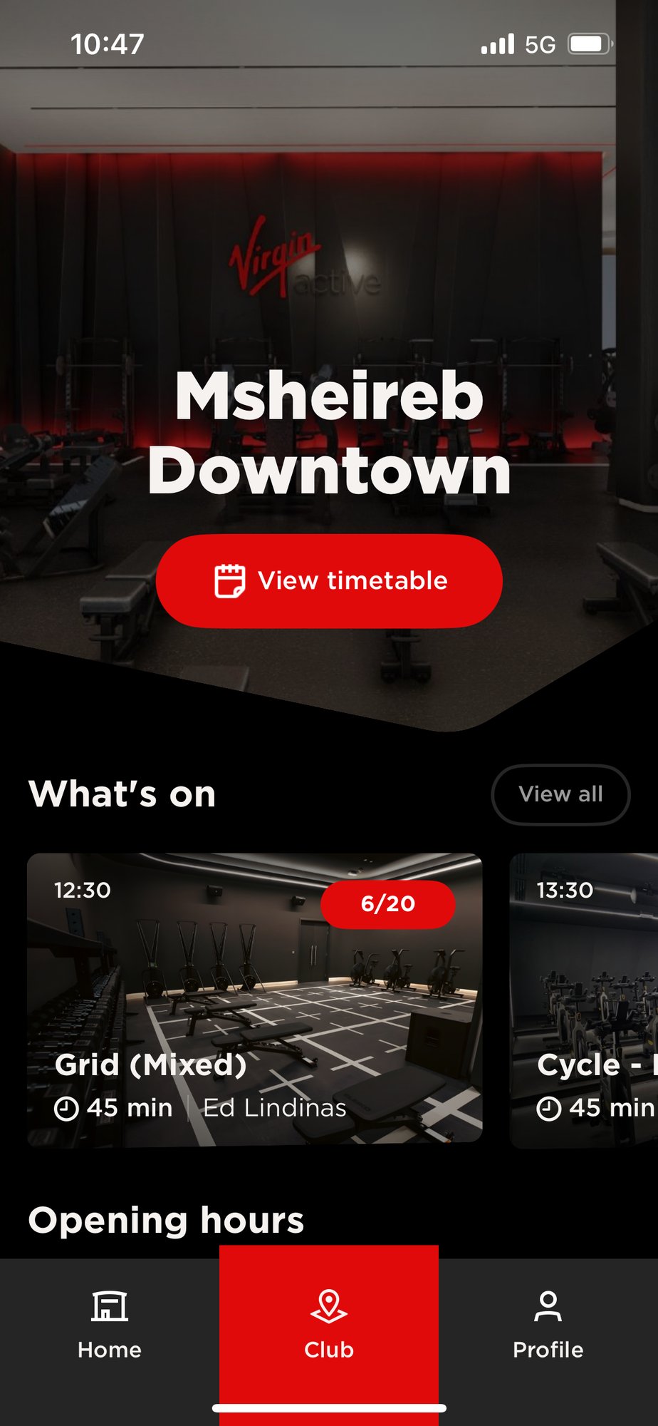 Virgin Active Screen 5