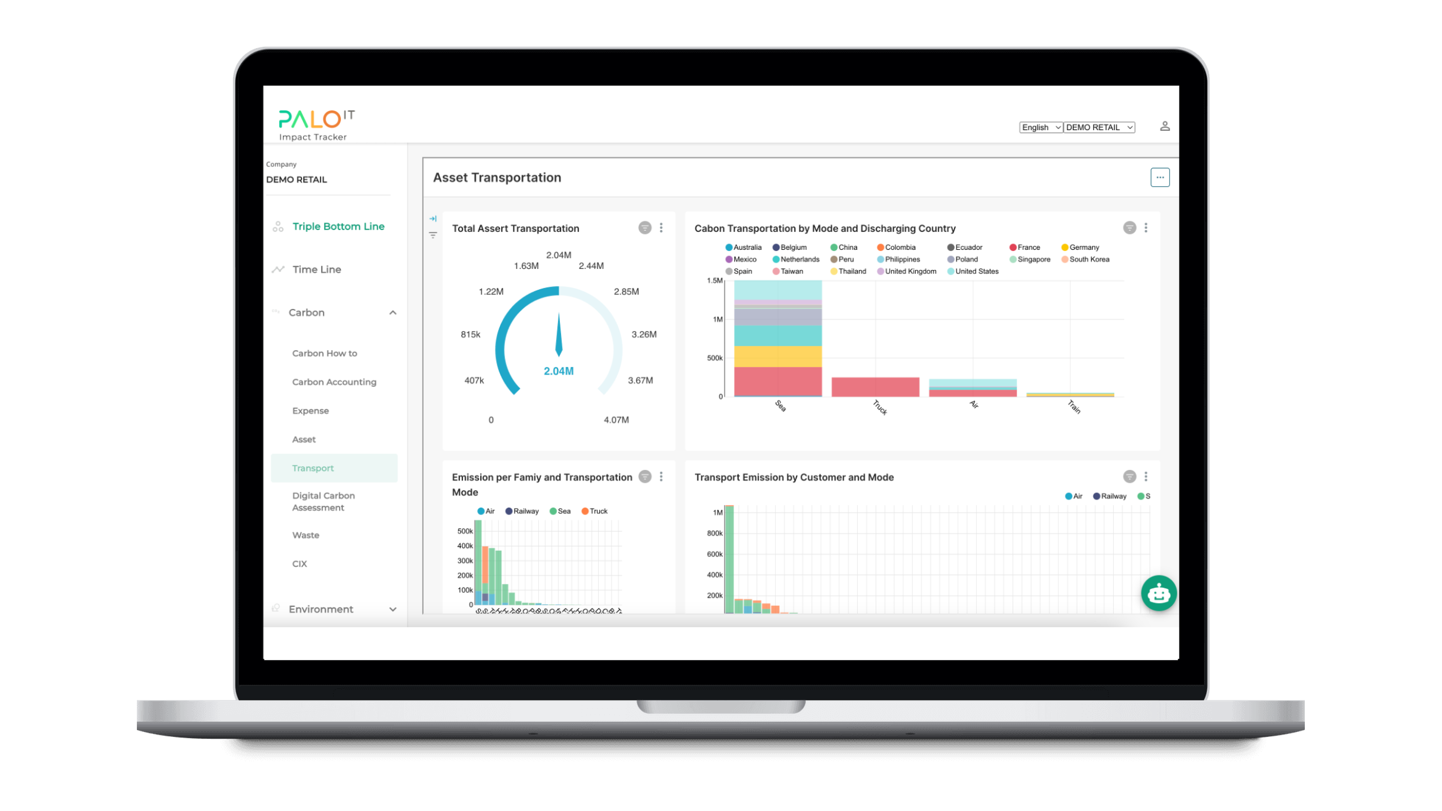 carbon accounting, carbon footprint tracker, carbon tracking, carbon measure tool, esg reporting tool, palo it impact tracker tablet