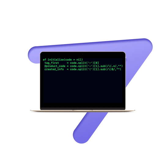 computadora mostrando código en la pantalla