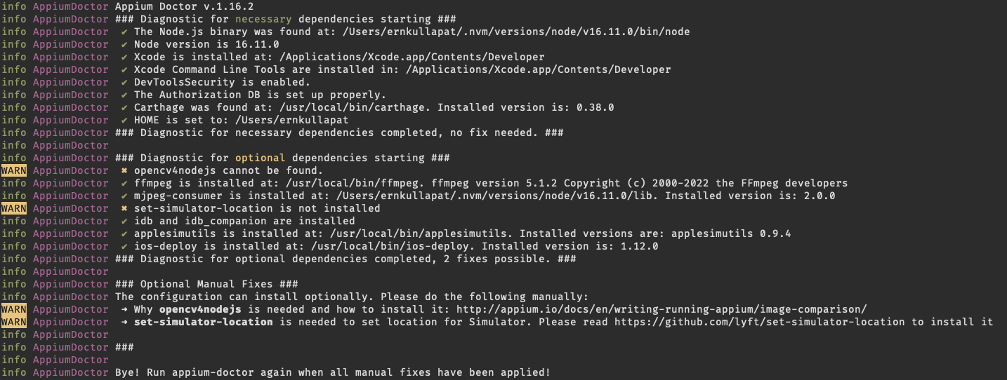 Appium iOS test on real
